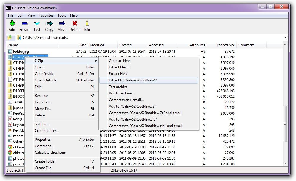 7 zip user interface